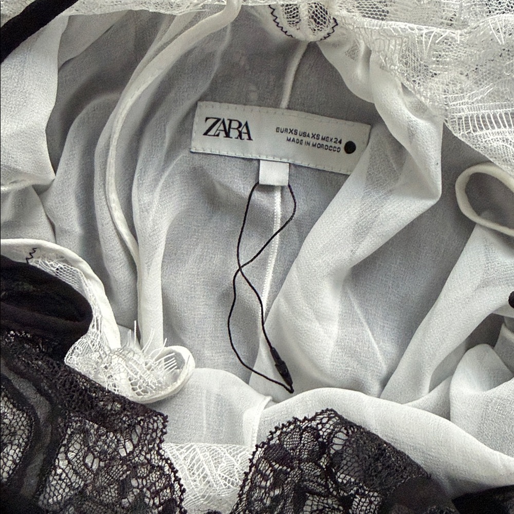 NWT ZARA Layered Slip Dress Lace Trim Size XS/S Style no. 8384/832/800 - Picture 12 of 14